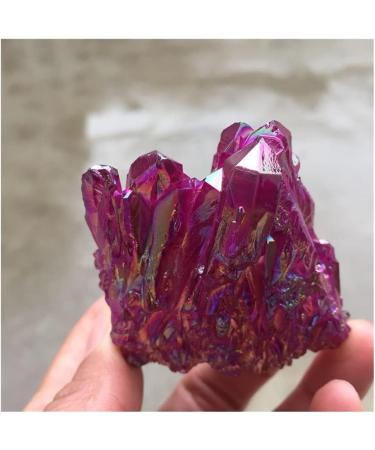 Natural Crystal Rough Rose red electroplated Crystal Gemstone Cluster Flower Reiki Crystal Stone for Home deocr Stone Mineral Specimen - Buy Online on GoSupps.com