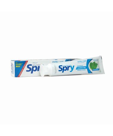 Spry Xylitol Toothpaste Fluoride-Free Natural Peppermint Anti-Plaque and Tartar Control 5 oz (2 Pack) 5 Ounce (Pack of 2)