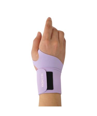 Hesthena Slim and Colorful Wrist Brace  Flexible   Wrist Support  for Men and Women  Adjustable  Sports  Lightweight  Fits Both Hands  1pcs (Lavender)