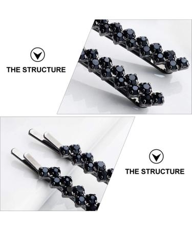FRCOLOR 2 Pairs Crystal Rhinestone Hair Pins - Stylish Decorative Hair Clips for Women in Black - Buy Online on GoSupps.com