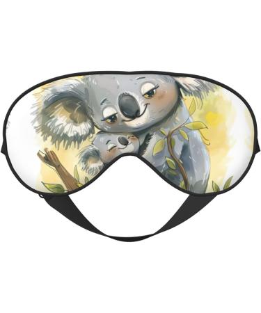 Buy Cute Koala Mom and Baby Print Soft Eye Mask | Sleep Eye Cover for Travel & Naps Perfect for Women & Men - Buy Online on GoSupps.com