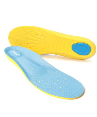 Vquand Memory Foam Plantar Fasciitis Insoles for Women and Men  Shock Absorption Running Comfort Work Boot Shoe Insoles for Foot Pain  Metatarsalgia  Flat Feet Arch Support Orthotic Shoe Inserts Blue M (Men 6-9/Women 7-1...