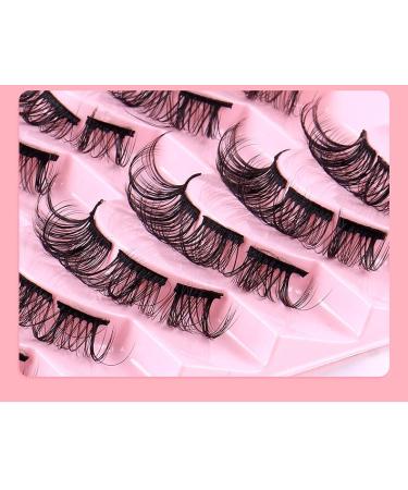 AMSDCN 10 Pairs Natural Cluster D Curly Lashes Multipack | DIY Wispy False Eyelashes | Individual 3D Mink Strips Extensions - Buy Online on GoSupps.com