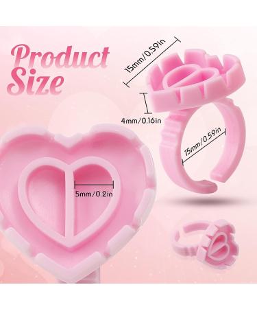 500pcs Pink Heart Shape Glue Rings for Eyelash Extensions - Disposable Smart Glue Cups by Narkysus - Buy Online on GoSupps.com