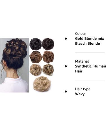 Gold Blonde Mix Hair Bun Extension | Curly Wavy Scrunchies for Women | Updo Ponytail Chignon | Hair Accessories - 30g - Buy Online on GoSupps.com