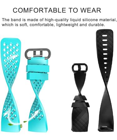 Qimela Replacement Watch Strap for Fitbit Charge 3/4 - 2 Pack Liquid Silicone Sport Bands - Purple Large - Buy Online on GoSupps.com