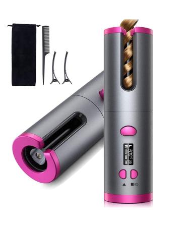 Cordless Curling Iron - Automatic Hair Curler with Built-in Rechargeable Battery 6 Adjustable Temperature Setting Ceramic Professional Hair Curler for Long & Short Hair Stylingtyling
