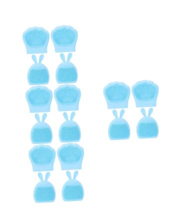 FOMIYES 16 Pcs Rabbit Ears Facial Brush Exfoliator Brush Face Lotion for Women Facial Cleaning Pad Facial Cleansing Brush Hand Held Massager Silicone Brush Miss Silica Gel Handheld Scrub Light Bluex4pcs 7.5x7.5cmx4pcs