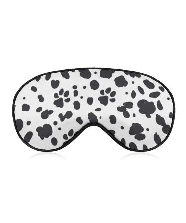 Dalmatian Skin with Animal Paw Sleep Mask for Women Adjustable Sleeping Eye Shades Cover with Elastic Strap