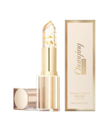 G n rique Color Changing Lipstick Nourishing Plumping Lipstick Dewy Glow Lip Balm Long-Lasting Moisturizing Formula Gold Foil Finish Ideal for Makeup Prep Dating Shopping Day and Night