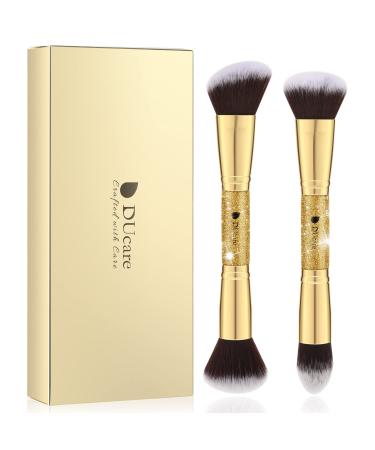 DUcare Makeup Brushes 2 Pieces Powder Foundation Buffer and Contour Synthetic Hair Kabuki Make-up Brush Cosmetic Brush - Buy Online on GoSupps.com