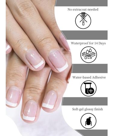 Kalolary 32PCS Cured Gel Nail Polish Strips Adhesive Full Wrap Gel Nail Art Sticker Waterproof Gel Nail Wrap Stickers with Nail File and Stick(UV/LED Lamp Required) (Transparent) - Buy Online on GoSupps.com