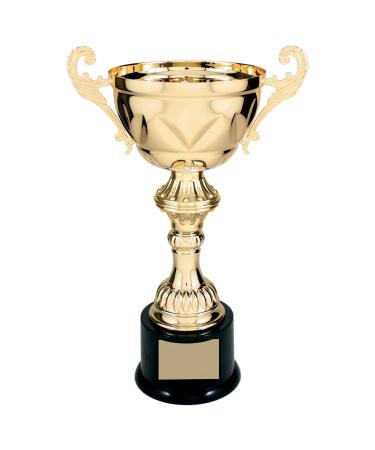Decade Awards Metal Cup Trophy - Gold or Silver | Engraved Corporate Love Cup Award (10, 11.5, 13 or 14.5 Inch Tall) - Engraved Plate on Request XL - 14.5 Inch Tall GOLD