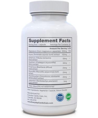 Natural Blood Pressure Support with Magnesium & Hawthorn - 60 Capsules for Heart Health & Hypertension - Buy Online on GoSupps.com