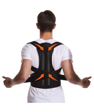 XS-5XL Plus Size Back Support Posture Corrector Belt Adjustable Shoulder Neck Clavicle Spine Support Hunchback Correction Belt Lumbar Brace Reshape Your Body (Color : Black Size : Medium) Medium Black
