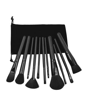 Zwpontia Makeup Brushes Kit | Full Face Eye Brush Makeup Brushes For Teen Girls Foundation Brushes For Powder Contour Blush Small Makeup Brush Set Black Design
