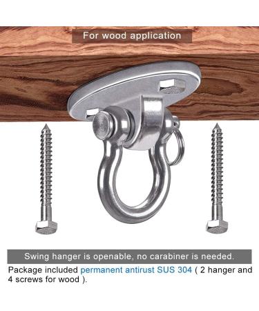 BeneLabel 2000 LB Capacity Permanent Antirust Stainless Steel Swing Hangers - Set of 2 | Heavy Duty Hardware for Yoga Hammocks, Sandbags, and Swing Sets - Buy Online on GoSupps.com