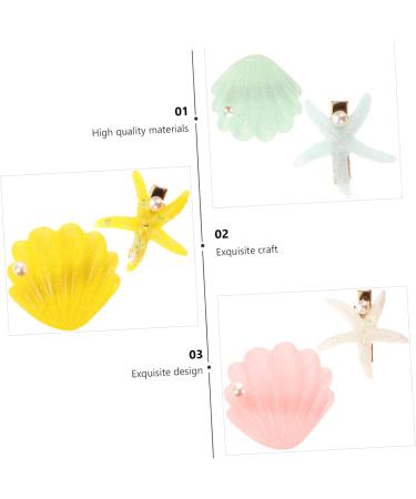 MAGICLULU 4 Pairs Starfish Shell Hair Clip Hairpin Headdress Party Hairpin Acrylic Hairpin Hair Clip Headwear Shell Hairpin Hairpin Shell Barrette Hairpin Accessories - Buy Online on GoSupps.com