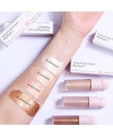 Silvercell Liquid Highlighter Stick - Natural Brightening for Face & Body - Moisturizing, Waterproof & Long-Lasting Glow - Easy to Apply Contour Highlighter with Cushion Applicator (Moonlight) - Buy Online on GoSupps.com