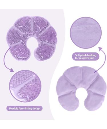 NEWGO Breast Ice Pack 2 Pack - Hot Cold Therapy Gel Pads for Nursing Mothers - Pain Relief After Breast Surgery - Mastitis Relief - Soft Plush Backing (Purple) - Buy Online on GoSupps.com