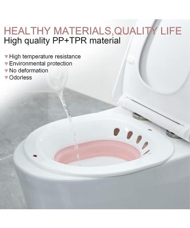 Sitz Bath Basin for Postpartum & Anal Care - Hemorrhoids & Perineum Treatment, Alleviate Inflammation - Foldable & Easy to Store (Pink) - Buy Online on GoSupps.com