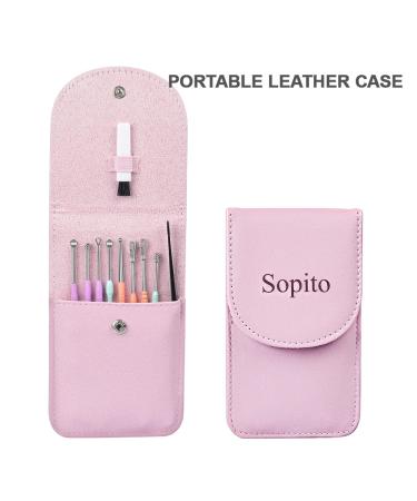 Ear Wax Removal Kit - Sopito 10pcs Ear Scoop Set with Storage Bag and Brush - Buy Online on GoSupps.com