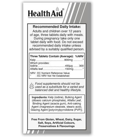 HealthAid Kelp 240 Tablets - Natural Source of Iodine for Thyroid Support - Buy Online on GoSupps.com