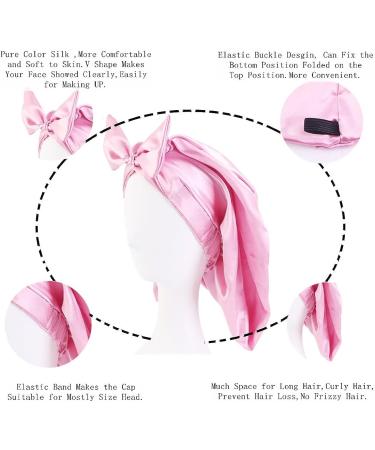 100% Long Silk Saint Bonnet Cap for Long Hair, Braids, Dreadlocks - Navyblue - Buy Online on GoSupps.com