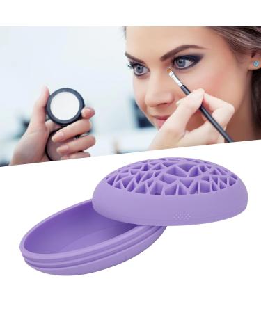 DAUZ Makeup Brush Rack & Cleaning Mat - Ergonomic Reusable & Portable for Women (Purple) - Perfect for Home Use - Buy Online on GoSupps.com