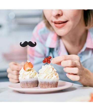 Hoement 40pcs mustache cupcake toppers fake mustache gender reveal cupcake toppers mustache party decorations cake decor de bautizo para ni o baby paper cup - Buy Online on GoSupps.com