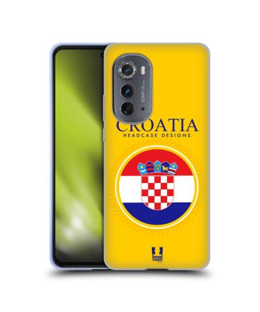 Head Case Designs Flag of Croatia Croatian Flag Patches Soft Gel Case Compatible with Motorola Edge (2022)