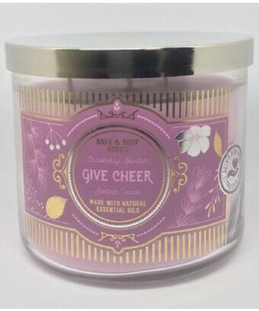 Bath & Body Works White Barn 3-Wick Candle - Give Cheer Strawberry Sparkler (14.5 oz) | Premium Essential Oils | 2022 Collection - Shop Internationally - Buy Online on GoSupps.com