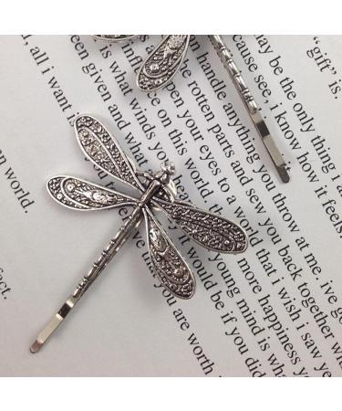 Vintage Silver Dragonfly Hair Clips & Bobby Pins - Elegant Hair Accessories for Women & Girls - Buy Online on GoSupps.com
