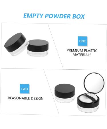 SOESFOUFU 6 Pcs Elastic Mesh Loose Powder Box Portable Powder Case Foundation Powder Puff DIY Abs Black - Buy Online on GoSupps.com
