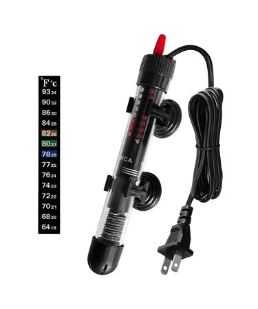 DOMICA 25W Mini Aquarium Heater | Submersible Heater for 1-8 Gallon Fish Tank | Free Thermometer Sticker Included - Buy Online on GoSupps.com
