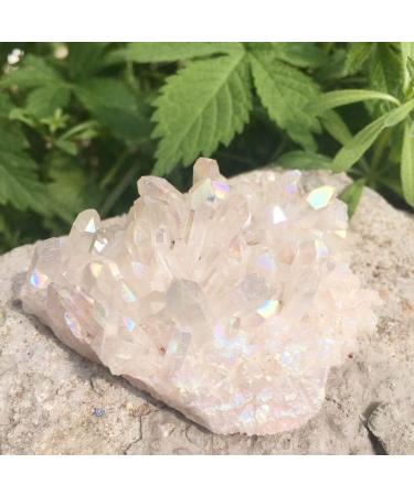 Crystal Rough Specimen Healed 70g Natural Crystal Quartz Cluster Colourful Specimen Electroplating Coated Reiki Stone Home Decoration Craft As a Gift - Buy Online on GoSupps.com