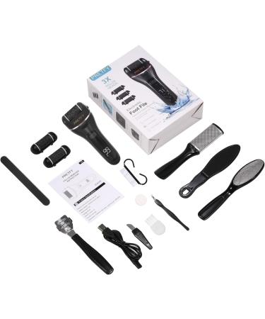 Pretfy Electric Feet Callus Removers Rechargeable Portable Electronic Foot File Pedicure Tools with 3 Sand Heads Pedicure Feet Care for Dead Hard Cracked Dry Skin (Black) - Buy Online on GoSupps.com