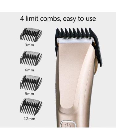 Professional Cordless Hair Clippers Kit - Rechargeable Hair Trimmer with LCD Display 4 Guide Combs | Perfect Grooming Set for Men Fathers & Boyfriends (Gold - Buy Online on GoSupps.com