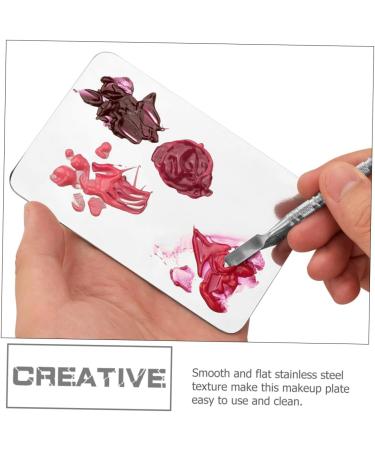 LIFKOME Palette De Maquillage En Acier Inoxydable Petit Format Avec Spatule Fond De Teint Pour Professionnels Beaut Salons Nail Art Et Usage Voyage - Buy Online on GoSupps.com