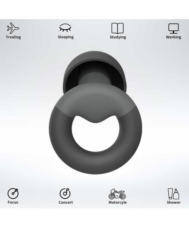 Ear Plugs for Sleeping - Reusable Noise Reduction Earplugs (25dB-30dB) with 8 Ear Tips | Soft Hearing Protection for Concerts Study & Work - Black - Buy Online on GoSupps.com