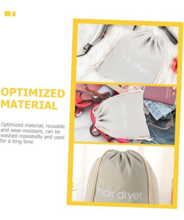 Baluue 4pcs Hair Dryer Storage Bag Hairdryer Hair Dryer Travel Bag Canvas Totebags Light Grey Fabric - Buy Online on GoSupps.com
