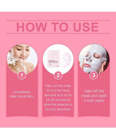 Pink Masque Collagen Facial Korean Skincare Coreen Masque Collagen Pink Mask Collagen Korean Facial Mask Pore Care Moisturizing And Evens Skin Tone Korean Skincare (4PC) - Buy Online on GoSupps.com