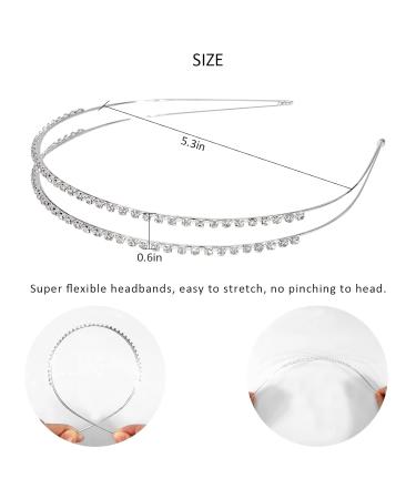 Wecoe 4 Pack Silver Rhinestone Headband Set | Crystal Wedding Headpiece for Flower Girl, Bridal, and Women | Metal Headband with Flower, Leaf, and Butterfly Designs - Buy Online on GoSupps.com