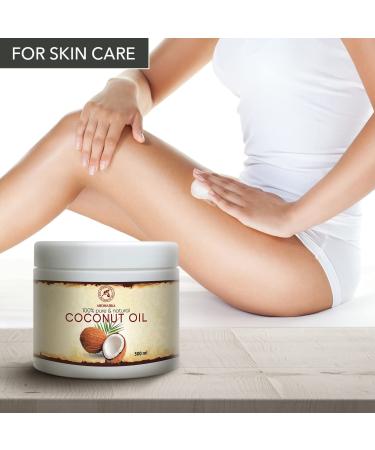 Coconut Oil 500ml - Pure Cold-Pressed Cocos Nucifera from Indonesia | Natural Body Butter & Hair Care - Buy Online on GoSupps.com