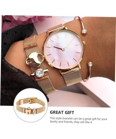 CALLARON 1pc Stainless Steel Bracelet Bracelets for Couples Heart Bracelet for Couples Rhinestone Trim Couples Bracelets Girl Birthday Gift Womens Jewelry Bracelet The Chain Crystal Miss - Buy Online on GoSupps.com