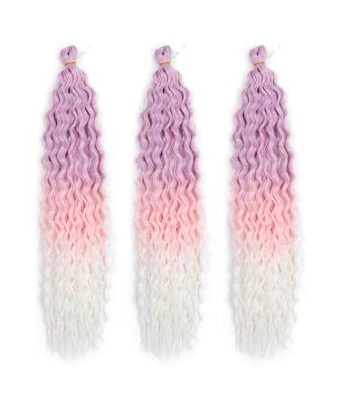 DSOAR Deep Twist Crochet Hair - 22 Inch Synthetic Ombre Kinky Curl Braided Hair Extensions - 3 Pack - Pure/Pink/60 - Buy Online on GoSupps.com
