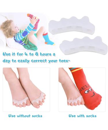 JYCCH Kids Gel Toe Separators - Correct Overlapping Toes | 2 Pack (White & Beige) - Improve Comfort & Alignment - Buy Online on GoSupps.com