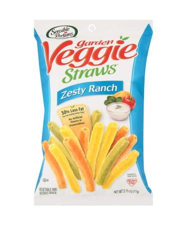 Sensible Portions Garden Veggie Straws, Zesty Ranch, 2.75 Oz (Pack of 6)