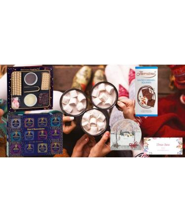 Temas Hot Chocolate Gift Set Includes Chocolate Dipping Set Marshmallows Cookies Rice Bars White chocolate Peppermint Caramel Squares Christmas Card 2023 & Variety of Hot chocolate Flavours - Buy Online on GoSupps.com