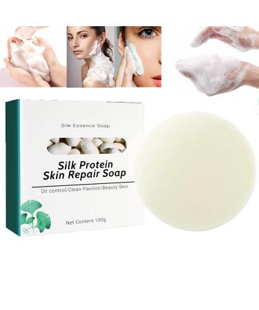 Collagen Milk Soap  Silk Protein Skin Repair Soap  Exfoliating and Brightening Soap for Dull  Uneven Skin  Smooth And Soft for Face & Body (1pcs)